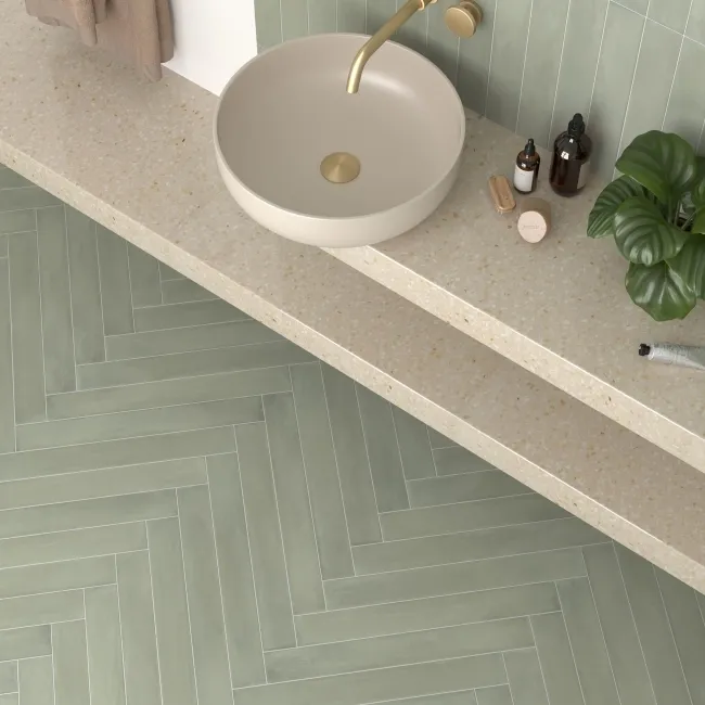 Stonella Green Stone Effect Matt Porcelain Wall and Floor Tile