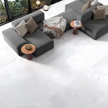 Precious White Onyx Marble Effect Polished Large Porcelain Tile