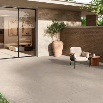 Batela Beige Stone Effect Rustic Edge Porcelain Outdoor Slab Tile