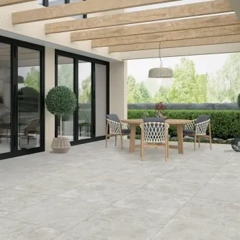 Crassana Grey Concrete Effect Matt Porcelain Outdoor Slab Tile
