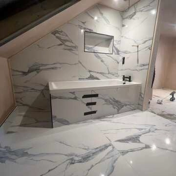 Calacatta Blue Marble Effect Polished Porcelain Wall and Floor Tile