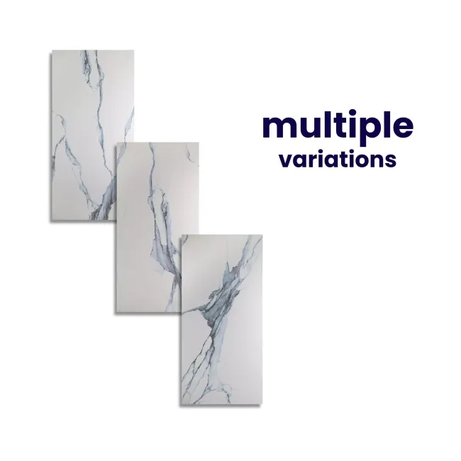 Calacatta Blue Marble Effect Polished Porcelain Wall and Floor Tile