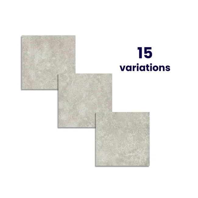 Rapalano Grey Travertine Effect Porcelain Outdoor Slab Tile