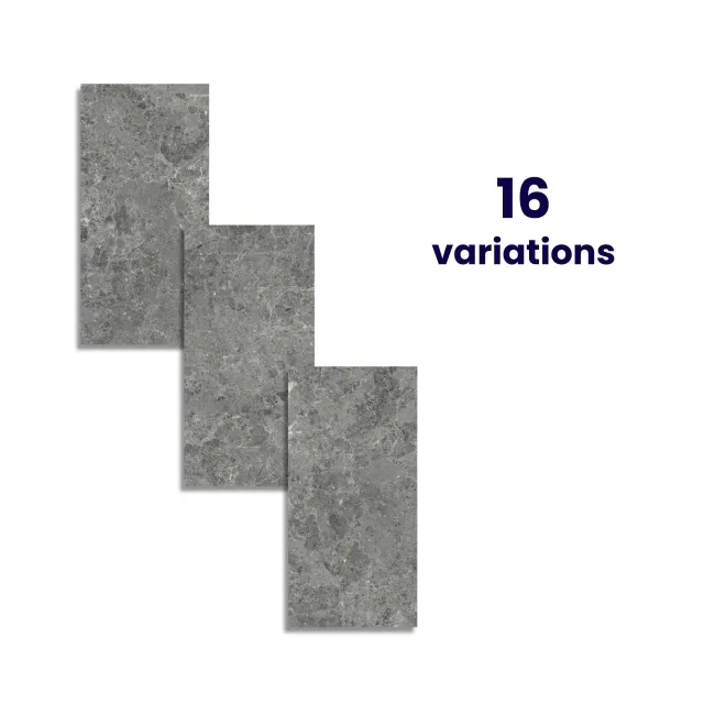 Roca Marais Dark Grey Marble Effect Matt Large Porcelain Tile