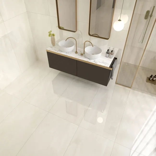 Precious Ivory Onyx Marble Effect Polished Porcelain Tile