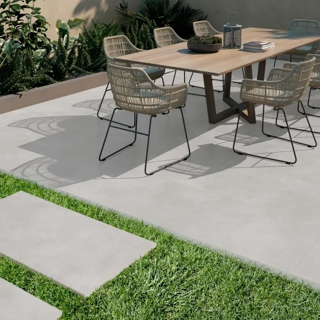 Etna Light Grey Concrete Effect Matt Porcelain Outdoor Slab