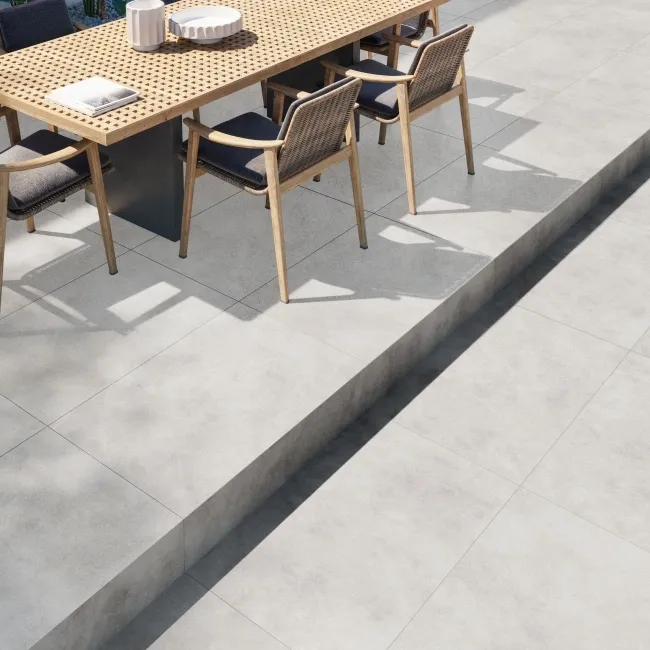 Etna Light Grey Concrete Effect Matt Porcelain Outdoor Slab