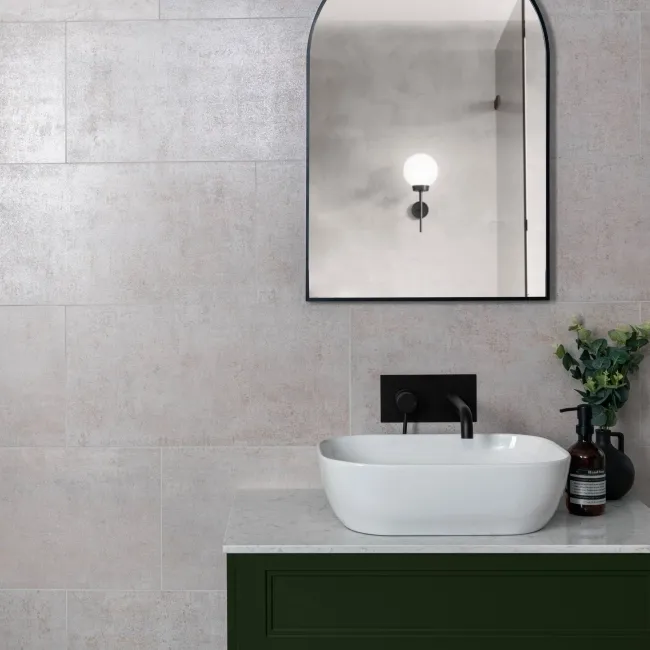 Oxide Light Grey Concrete Effect Matt Ceramic Wall Tile