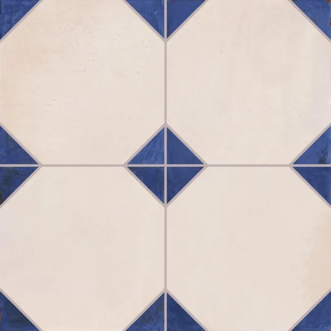 Dover Ivory Terracotta Effect Blue Matt Porcelain Tile