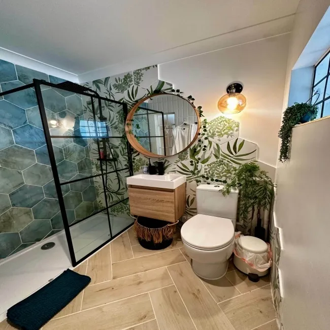 Oasis Floral Patterned Hexagon Matt Porcelain Wall and Floor Tile