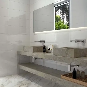 Bumpy White Gloss Ceramic Wall Tile - 250x400