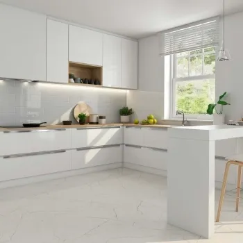 Roca Lincoln White Marble Effect Matt Porcelain Floor Tile