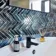 Solar Herringbone Blue Glass Mosaic