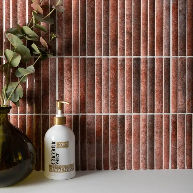 Rubik Garnet Red Kit Kat Effect Gloss Ceramic Wall Tile