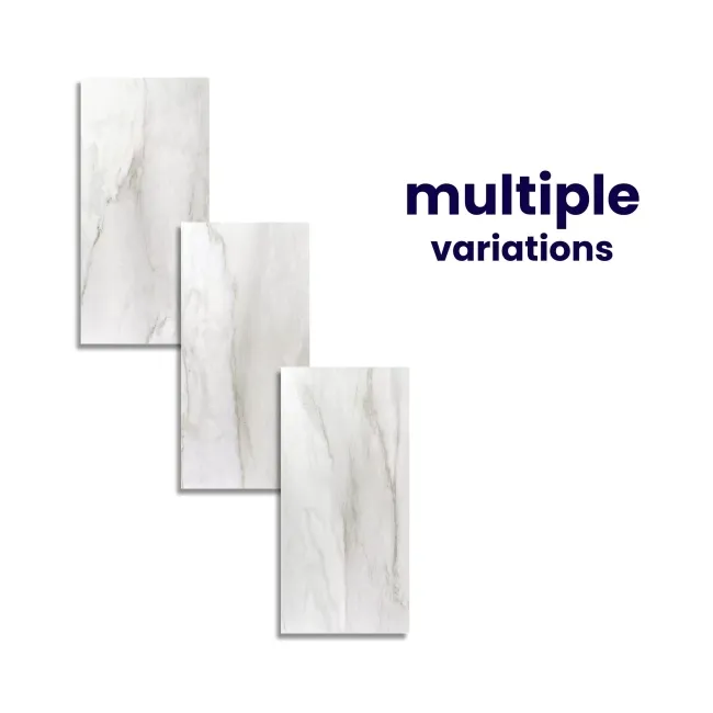 Delicatto White Marble Effect Polished Porcelain Wall and Floor Tile