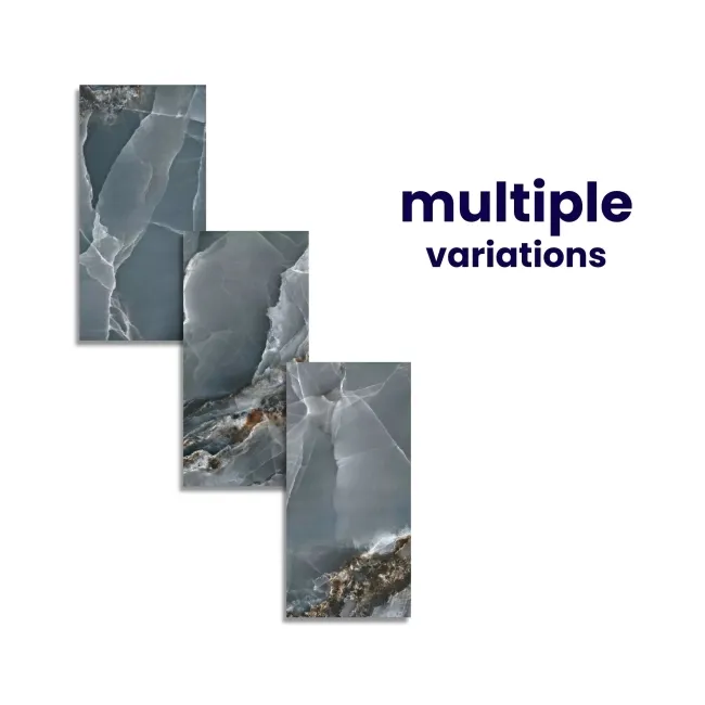 Onyx Marble Effect Blue Polished Porcelain Wall and Floor Tile