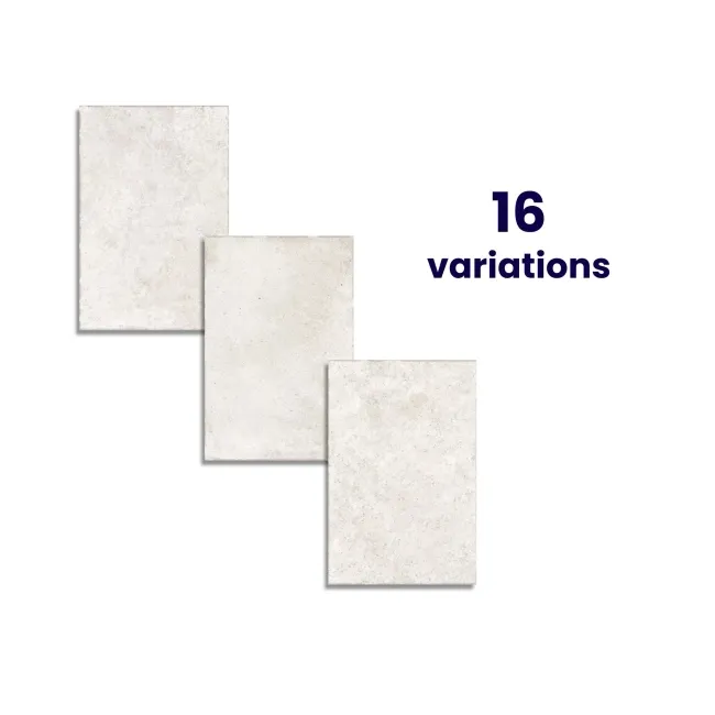 Bologna White Stone Effect Matt Porcelain Wall and Floor Tile