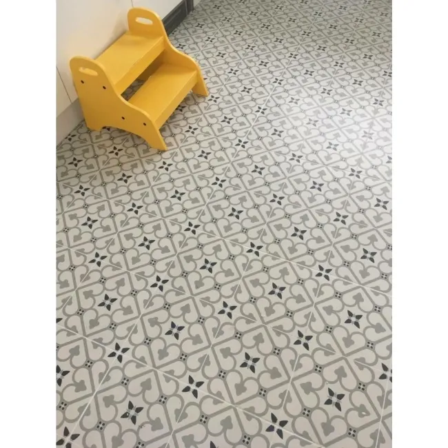 Brighton Grey Pattern Porcelain Floor Tiles