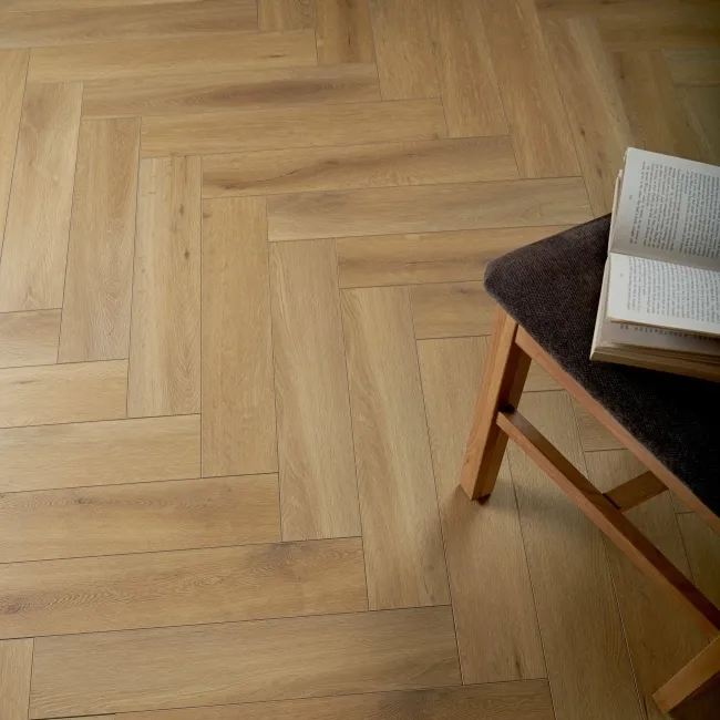 Chason Shortbread Herringbone Luxury Click Vinyl Flooring 5mm