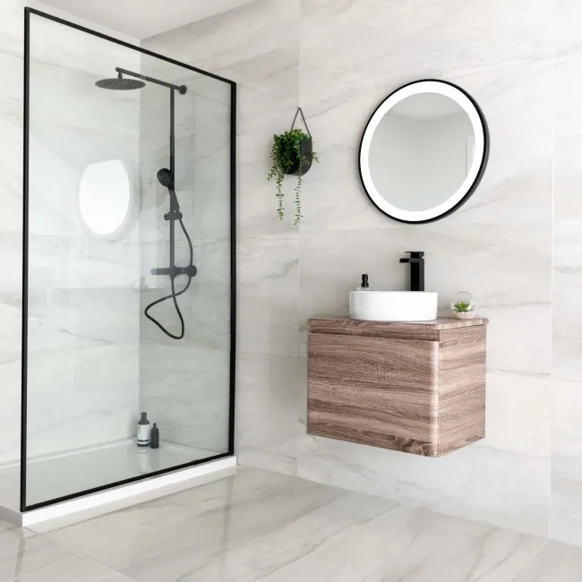 Delicatto White Marble Effect Polished Porcelain Wall and Floor Tile