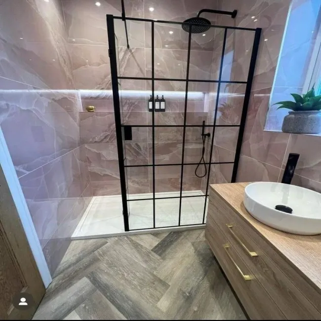Onyx Marble Effect Rose Pink Polished Porcelain Wall and Floor Tile