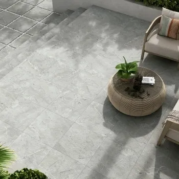 Miller Light Grey Stone Effect Matt Porcelain Outdoor Slab Tile