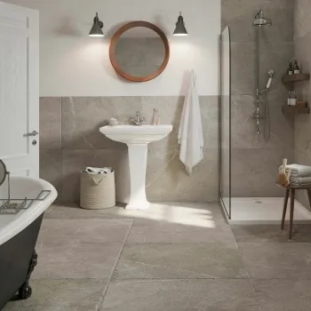 Lucca Flagstone Grey Chiselled Stone Effect Porcelain Tile