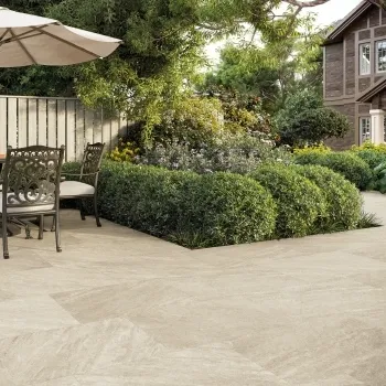 Onea Natural Beige Stone Effect Large Outdoor Porcelain Slab Tile 595x900