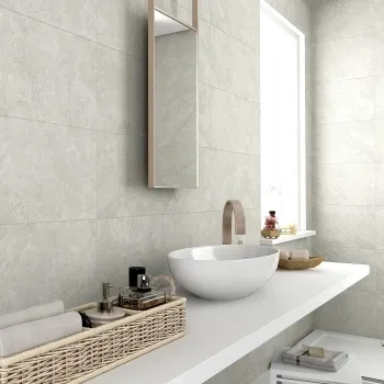 Rapolano Grey Wall Tiles 330x550 Bathroom Roomset