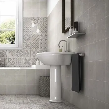 Skyros Grey Wall and Floor Tiles Bathroom Roomset
