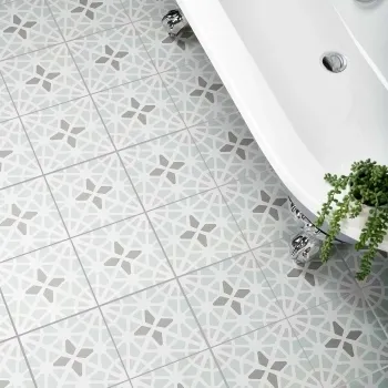 Adele Green Sea Floor Tile Bathroom Roomset