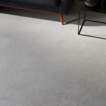 Muse White Polished Floor Tiles 600x600 Roomset