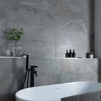 Tuscan Dark Grey Stone Effect Matt Ceramic Wall Tile