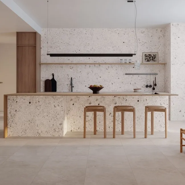 Jaya Beige Terrazzo Effect Matt Porcelain Wall and Floor Tile