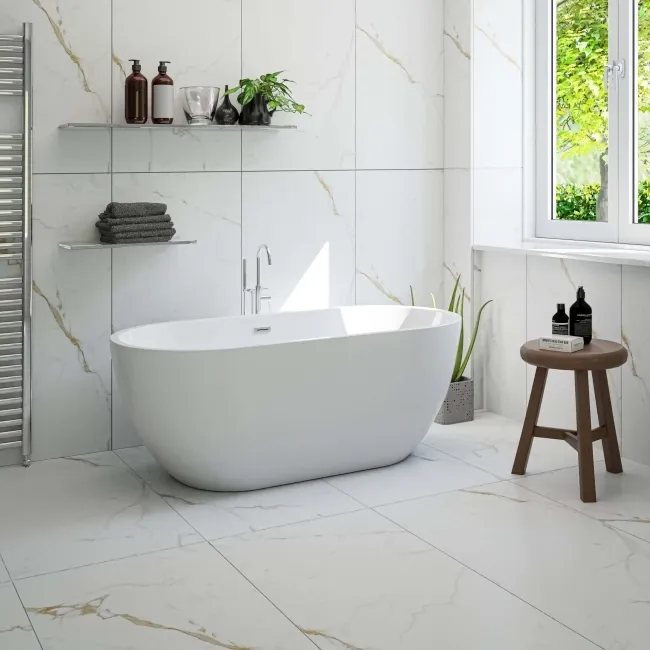 Carrera Gold Marble Effect Rectified Large Matt Porcelain Tile