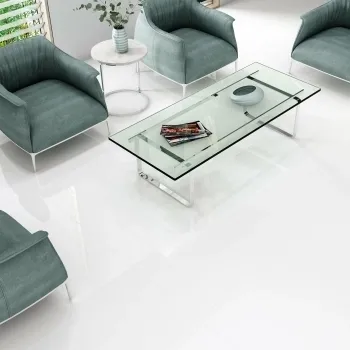 Extreme White Polished Porcelain Floor Tile Living Roomset
