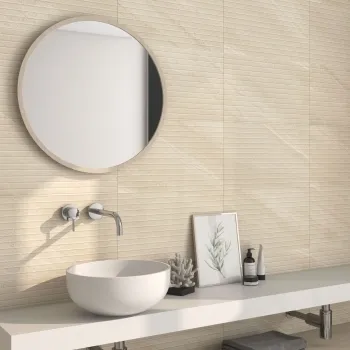 Urbano Beige Decor Stone Effect Matt Ceramic Wall Tile