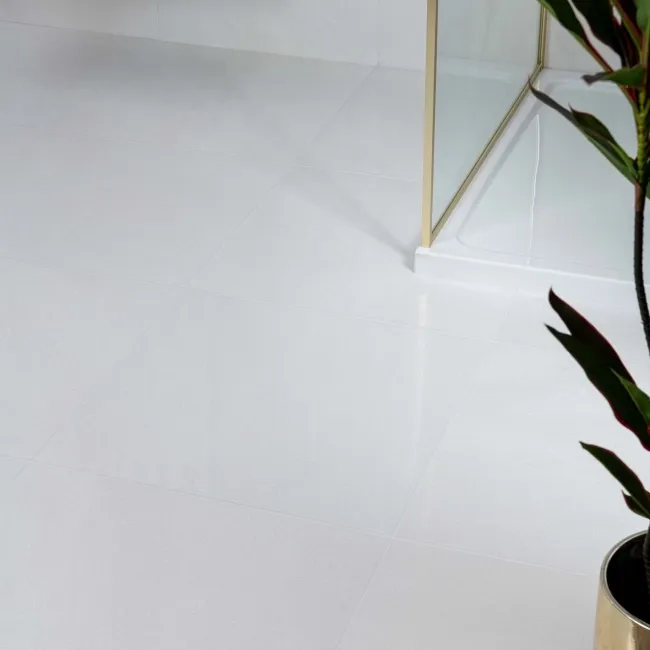 Galaxy Arctic White Stone Effect Semi Polished Porcelain Tile 