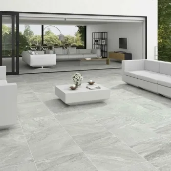 Icarus Grey Porcelain Outdoor Slab 595x595 Patio Roomset