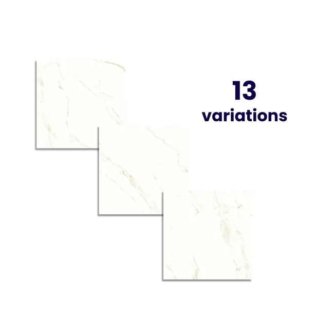 Carrara Gold Marble Effect Gloss Ceramic Floor Tile