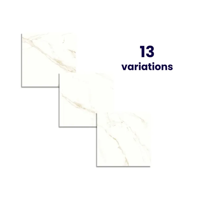 Carrara Gold Marble Effect Matt Ceramic Floor Tile