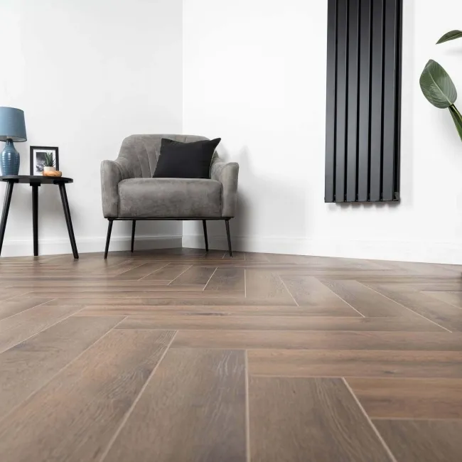 Alsek Tan Herringbone Luxury Click Vinyl Flooring 5mm