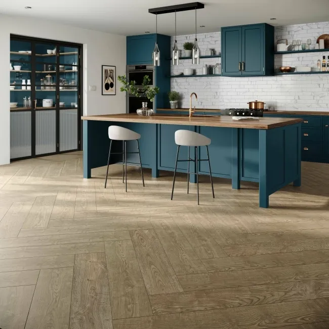  Authentic Dark Oak Wood Effect Matt Porcelain Floor Tile