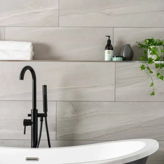 Burlington Stone Effect Grey Matt Ceramic Wall Tile