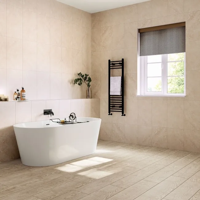 Rapolano Cream Travertine Effect Matt Ceramic Wall Tile