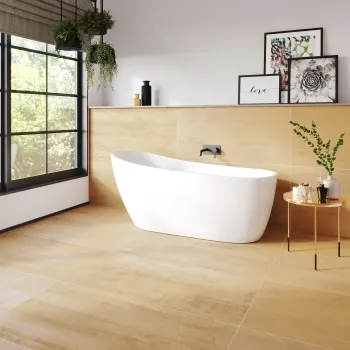 Enya Gold Concrete Effect Matt Porcelain Wall and Floor Tile