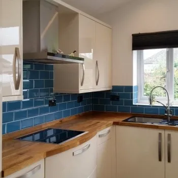 Metro Teal Wall Tiles Kitchen Roomset