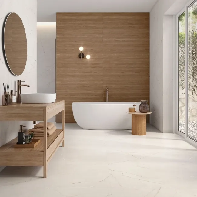 Roca Indiana Dark Oak Fluted Wood Effect Matt Ceramic Tile