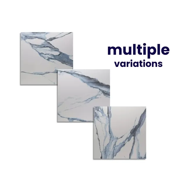 Calacatta Blue Marble Effect Polished Porcelain Floor Tile