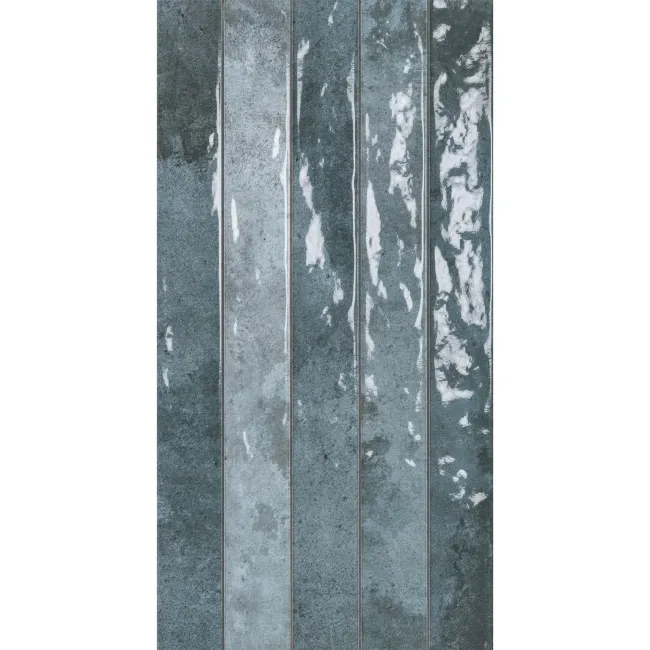 Ponto Blue Stone Effect Gloss Ceramic Wall Tile